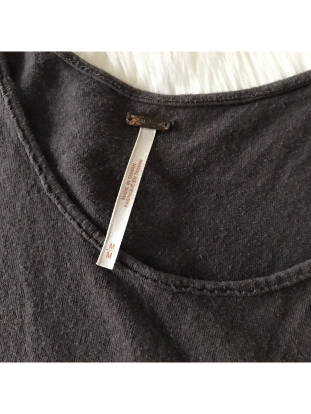 FREE PEOPLE Ruffle Tank Top Tunic MEDIUM Gray - Picture 3 of 8